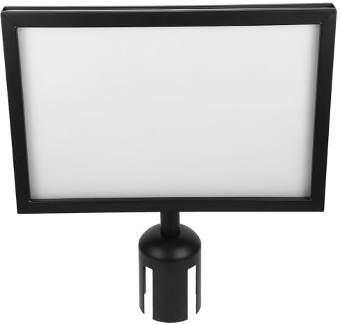 Alipis Airport Stanchion Sign Holder A4 Black Horizontal for Safety Barriers, Stanchion Post Top Sign Frame for Crowd Control and Queue Guidance in Airports and Public Spaces