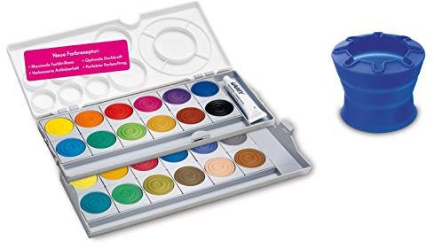 Lamy Deckfarbkasten 24er Aquaplus, Modell 510 (mit Wasserbecher Blau, Deckfarbkasten)