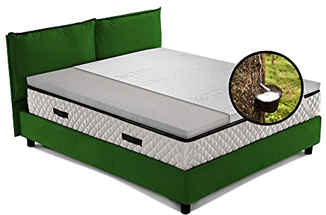 GEEMMA s.r.l. - Topper Latex Natural Sobre Colchón King Size 180 x 200 cm, con Tejido Tencel, Altura 4 cm