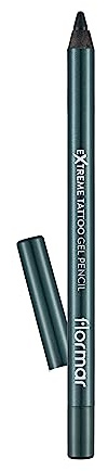 Flormar Extreme Tattoo Gel Pencil con glitter – Lápiz de ojo resistente al agua – Alta pigmentación, larga duración, waterproof – Eyeliner para maquillaje de ojos, 003 Deep Green