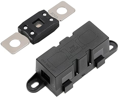 VEXUNGA Mega Sicherungshalter und Mega Sicherungen 200A Ampere ANM Schmelzsicherung Sicherungshalter mit MEGA Sicherung Schraubsicherung Hochstromsicherung für KFZ PKW LKW