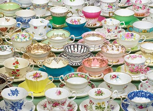Cobble Hill 1000 Piece Puzzle - Teacups - Sample Poster Included