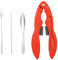 BOXOB Set Outils Fruits de Mer, y Compris Un Outil Pince de Crabe, Fourchette/Pic de Patte de Crabe en Métal Cuillère en Coquille de Crabe Robuste Pince à Crabe et Homard Outils Pratiques (Orange)
