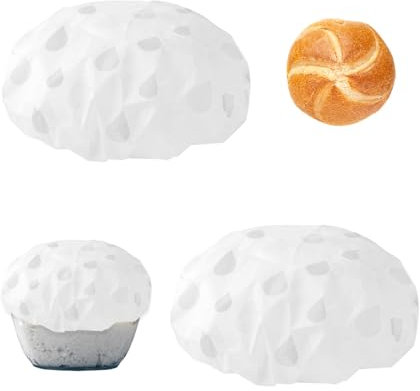 2 pezzi copertura per impasto, rivestimento per paniere, copertura per alimenti, pellicola per pasta di plastica, copertura per lievito, copertura rotonda per il pane, forniture per la cucina (grigio)