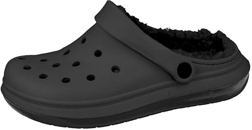 Yinka Shoes Ladies Fleece Lined Dual-Strap Clogs Black 4