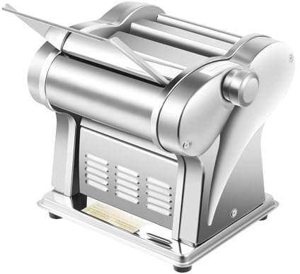 LKSNBDR 110V Electric Pasta Maker Machine, 135W Stainless Steel Automatic Noodle Making, 8 Gears Adjustable Electric Dough Roller Sheeter Noodle Pasta Maker Machine for Dumpling Wrappers