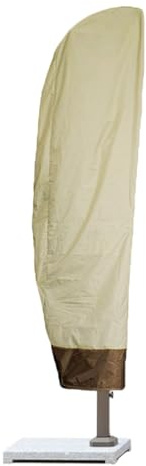Copertura per ombrellone da giardino, impermeabile, in tessuto Oxford, con cerniera e cordino regolabile (tipo ad arco, beige)