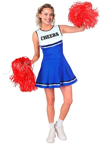 W WIDMANN MILANO Party Fashion - Costume de pom-pom girl, robe, lycée, danseuse, carnaval, soirée à thème football