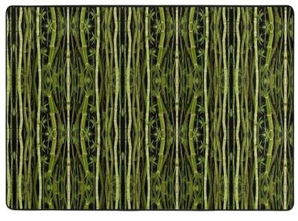 YTUOPWE Frischer Bambus-Teppich, 203,2 x 147,3 cm, für Wohnzimmer, Büro, Couchtisch, Bett, Balkon, weich, flauschig, wasserabsorbierend, langlebig