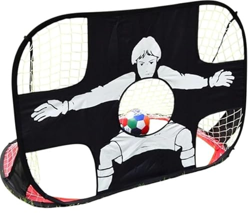 VIPER 2-in-1 Kids Football Goal with Target Net – Pop Up Football Goal for Kids, Foldable Portable Garden Soccer Goal Indoor Outdoor Training – 120 x 80 cm