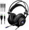 LYCANDER Gaming-Headset mit Mikrofon und LED-Licht, 3,5 mm Eingang, für PC, PS4, Xbox One, Nintendo Switch und mehr (Comfort - Schwarz und Regenbogen)