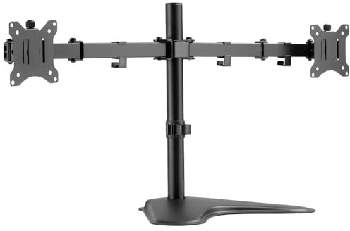 DIGITUS Soporte para monitor - Soporte - 2 monitores - Hasta 32 pulgadas - Hasta 2x 8 kg - VESA 75x75, 100x100 - Negro