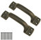 YWZHENYU Rustic Barn Door Handles Heavy Duty Cast Iron Gate Handle Vintage Gate Pull Handles for Cabinet Garage Fence Drawers of 2 Pcs