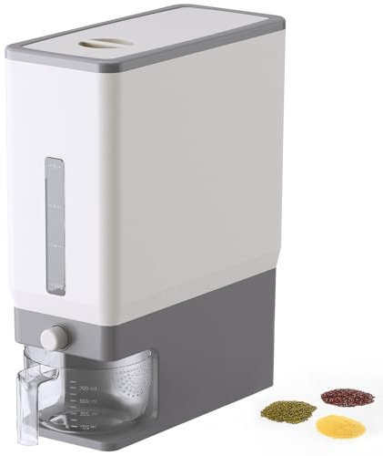 Lifewit Rice Dispenser Container 25 Lbs(11.3kg), Cereal Grain Flour Containers Storage with Measuring Cup, Sealed Moisture Proof Rice Bucket, Dry Food Soybean for Kitchen Pantry Household, BPA-Free