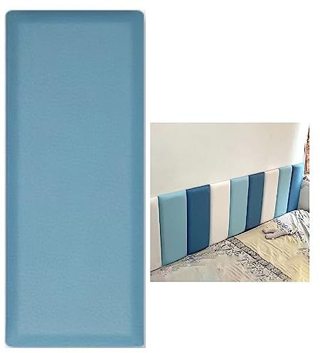 PHLEPS Adesivo da parete autoadesivo 3D anti-collisione, 3,2 cm di spessore per camera da letto dei bambini cuscino morbido, sfondo per la casa, tappetino impermeabile da parete (colore: blu scuro,