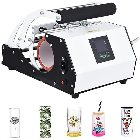 Irishom Taza Prensa de Calor, Máquina de Prensa de Calor de Vaso para Sublimación de 11oz-20oz Taza Impresión por Transferencia de Calor 220V-Blanco
