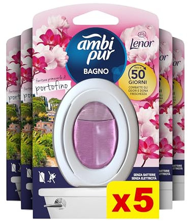 Febreze Bathroom Air Freshener, Odour Fighter, Blossom & Breeze, 5 Items, Bathrooms Freshener & Odour Eliminator
