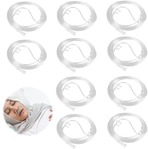 Sauerstoffbrille Nasenbrille Sauerstoffschlauch aus Silikon: HOMURY 10 Stücke Nasenbrille Sauerstoffbrille mit 200cm O2-Schlauch für Sauerstoffgerät Atemtherapie- und Inhalationsgeräte
