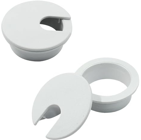 AACGIN [2 Pack] Desk Grommet 1.5 inch Sturdy ABS Plastic Desk Hole Cover for Cables Detachable Table Hole Grommet for Organizing Home & Office Table Cables - White