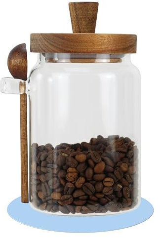 EIKS Glass Coffee Bean Jars, Candy Storage Containers (26oz)