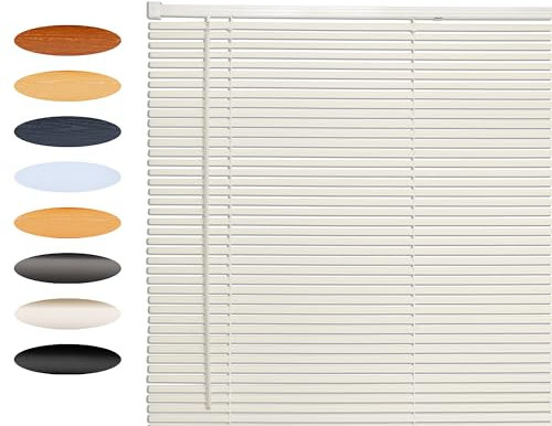 Lister Cartwright 25mm PVC Venetian Blinds Windows Blind Easy Fit Child Safety Included (White, 60 cm Width x 160 cm Drop)
