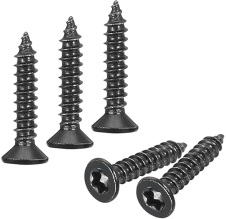 uxcell 100Pcs Flat Head Torx Screws, M3 x 16mm 304 Stainless Steel Countersunk Self Tapping Anti-Theft Wood Screws Tamper Resistant Screws Fit T10 Bit for Wood, Fence, Decking (Black)