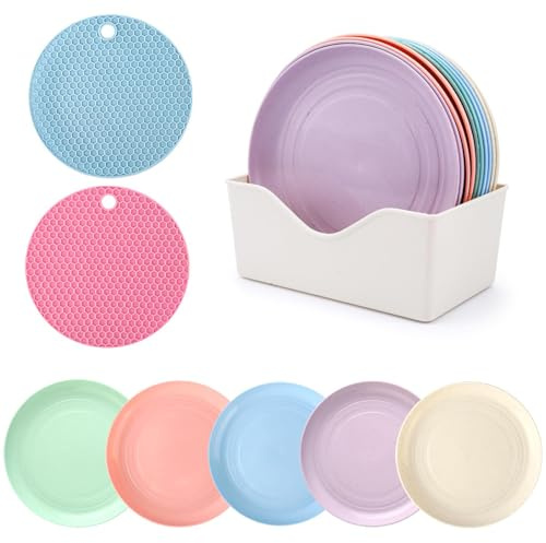 Funngy Platos para Gatos,10 PCS Cuenco para Gatos Plano Platos de Comida para Gatosplatoss para Comida y Agua Cuenco de Alimentación para Gatoss y Gatoss de Patas Cortas