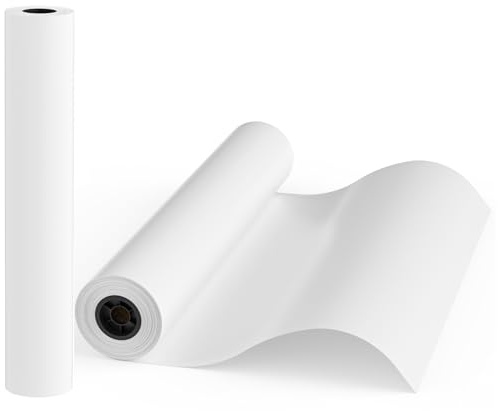 Drawing Paper Roll 61cm x 46m, Sketching Paper for Drawing Pattern and Crafts, Thick(80gsm), Recyclable Paper Perfect for Kids Painting, Wall Art, Gift Wrapping, Packing (61cm x 46m 2Roll)