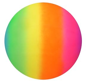 HENBRANDT Rainbow PVC Inflatable Ball 25cm - Vibrant Multicolour Play Ball for Children Adults Indoor Outdoor Sports Beach Party Fun Activities