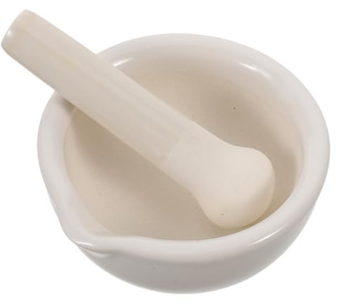 Alipis Mortier et Pilon en Porcelaine 10 CM Bol de Broyage Manuel pour Épices Noix et Grains Moulin à Assaisonnements Polyvalent pour Usage Culinaire Pharmaceutique et Maison