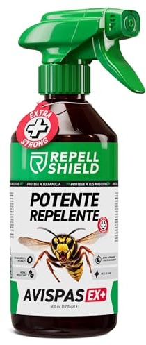 RepellShield Spray Vespe e Calabroni ad Azione Rapida -500ml- Non Macchia - Repellente Vespe da Esterno e Interno - Non Tossico, Sicuro per Bambini - Ideale per Balconi e Giardini