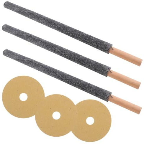 BCOATH 3 Antorchas de Fuego de Madera Encerada para Exteriores con Iluminación Ambiental, Fácil de Agarrar, Ideales para Decoración de Jardín y Fiestas Patio Trasero