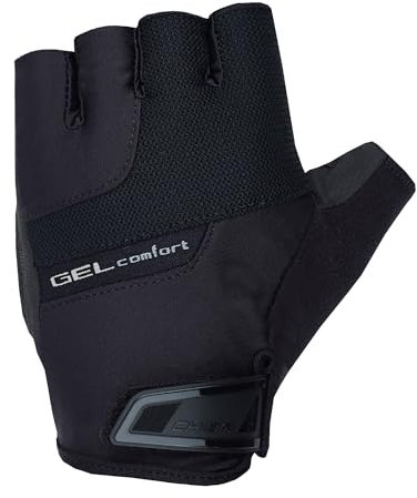Chiba Gel Comfort | Rad Sommer Handschuhe | Für Damen & Herren | Atmungsaktiv & Elastisch | Robuste Mikrofaser & Kunstleder | Poron-Gel Polsterung | Quickpull | Waschbar | Farbe: Schwarz