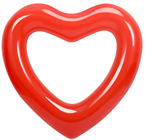 HeySplash Anello di Nuoto, Salvagente Galleggiante ad Anello in Formato Cuore, Galleggiante Gonfiabile della Piscina per Adulti & Bambini 47.3 x 39.4(120cm x 100cm) - Rosso