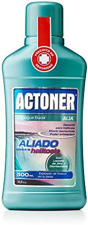 Actoner Enjuague Bucal Aliado, Combate la Halitosis, Efecto bactericida y Poder Antiséptico, 500 ml, El embalaje puede variar