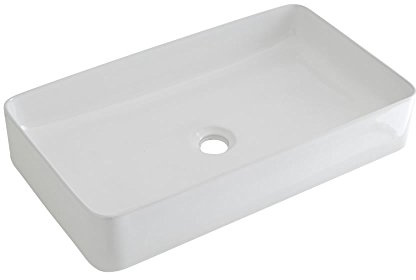MILANO White Ceramic Countertop Bathroom Basin Sink 600 x 340mm | Ceramic Construction. Rectangular Design. Contemporary Style. Countertop Installation. Not Fitted With Tap Holes.