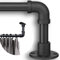 Industrielle Gardinenstangen – mattschwarze Rohr-Gardinenstange für Fenster 121,9 cm bis 213,4 cm – 2,5 cm robuste Verdunkelungsvorhangstange Set für Raumteiler – rustikale Gardinenstangen für den
