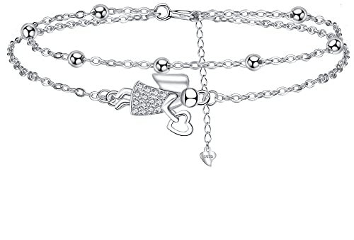 J.MUEN Engel Armband Damen 925 Sterling Silber,Damen alles Gute zum Geburtstag Geschenkideen,Schmuck Für Frauen Und Mädchen