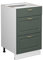 Vicco Küchenunterschrank Fame-Line, Grün-Gold Landhaus/Weiß, 50 cm ohne Arbeitsplatte