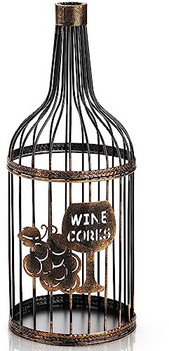 ZOOFOX Metal Wine Cork Holder, Big Metal Vino Cork Container, Decorative Tabletop Cork Storage Gift for Wine Lovers