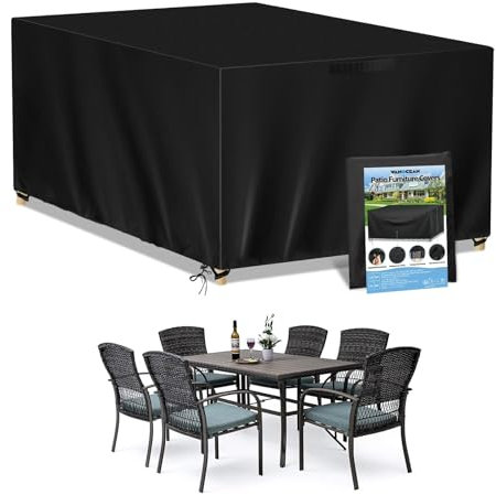 Wanocean Gartenmöbel Abdeckung, Gartentisch Schutzhülle Wasserdicht, 420D Oxford Anti-UV Reißfest Rechteckige Paletten Möbel Abdeckung (180x120x74cm)