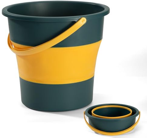 Secchio Pieghevole Secchio Da Pesca Portatile Soluzione Salvaspazio Secchio Retrattile 10 Litri Secchio Mocio Per Campeggio, Viaggi, Lavaggio Auto,Pulizie Bucato Blu