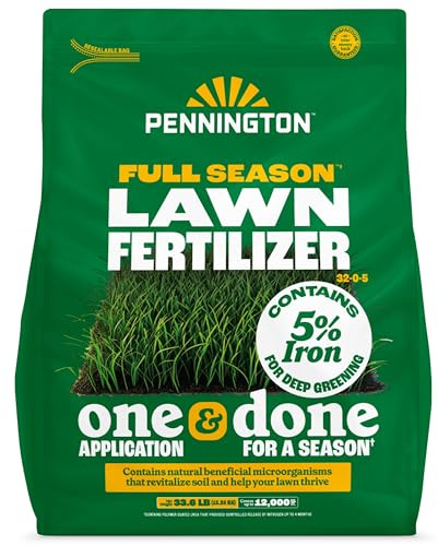 Pennington Full Season Lawn Fertilizer 12M 32-0-5 RF 35/33.6Lb