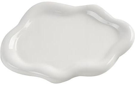 CCHONGCC Ceramic Jewellery Dish Trinket Dish Jewelry Tray Cloud Shape Tray Perfume Tray Rings/Earrings/Bracelets/Watch/Keys Tray for Valentine's Day//Mother's Day/Birthday Gift (White)