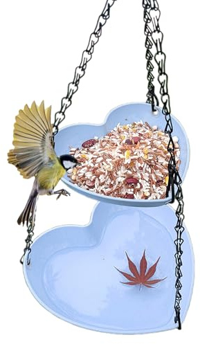 Bain d'oiseaux pour Extérieur | Combiné Distributeur et Baignoire pour Oiseaux Sauvages,Plateau Résistant aux Intempéries pour Jardin Balcon Terrasse Observation des Oiseaux