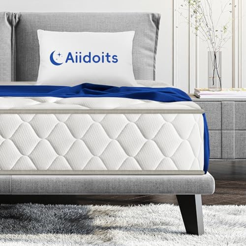 Aiidoits Matratze 140x200 cm Taschenfederkernmatratze 7 Zonen Härtegrad H3 22cm hoch mit abnehmbarem waschbarem Spannbettlaken, Matratz für Erwachsene, Oeko-TEX Zertifiziert