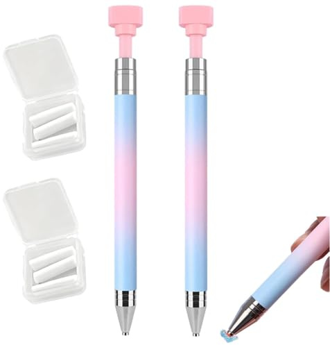 Stylo à cire rechargeable, stylo automatique pour peinture diamant sur ongles, stylo à cire à points pour loisirs créatifs, applicateur de strass, stylo à points rotatif et à pression, outil de nail