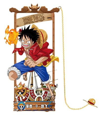 Marque-page One Piece en métal — Signet manga animé, accessoire cadeau pour fans d’anime et lecteurs, avec cordon décoratif