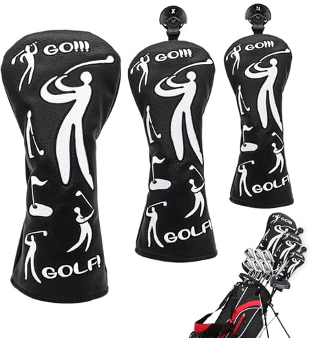 Coperture Per Bastoni Da Golf Per Uomini | Set Di 3 Pezzi Per Copertura Putter | Fodera Protettiva Per Il Driver Da Golf | Ideali Per Uomini E Donne Principianti Per Utilizzo Interno Esterno E Sul Pra