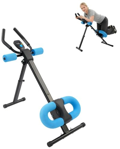 HUOMMGS magtränare för hemmet, vikbar magmuskeltränare med 2 vinkeljusteringsnivåer och 5 höjdjusteringsnivåer upp till 100 kg, sportutrustning hemma med LCD-display professionell träningsutrustning
